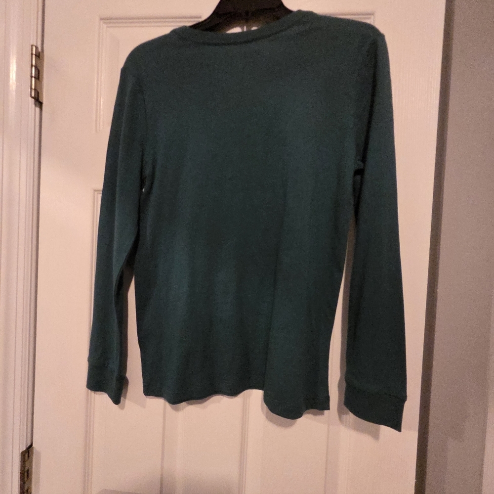NWT- Boys Teal Kids Long-Sleeve Moose Graphic Tee - Picture 5 of 7